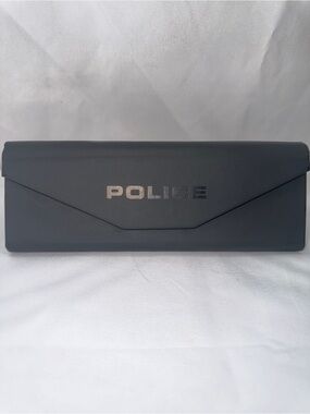 POLICE EYEGLASS CASE | FOLD-OVER W/ MAGNETIC CLOSURE | TRIANGULAR | SOLID BLACK